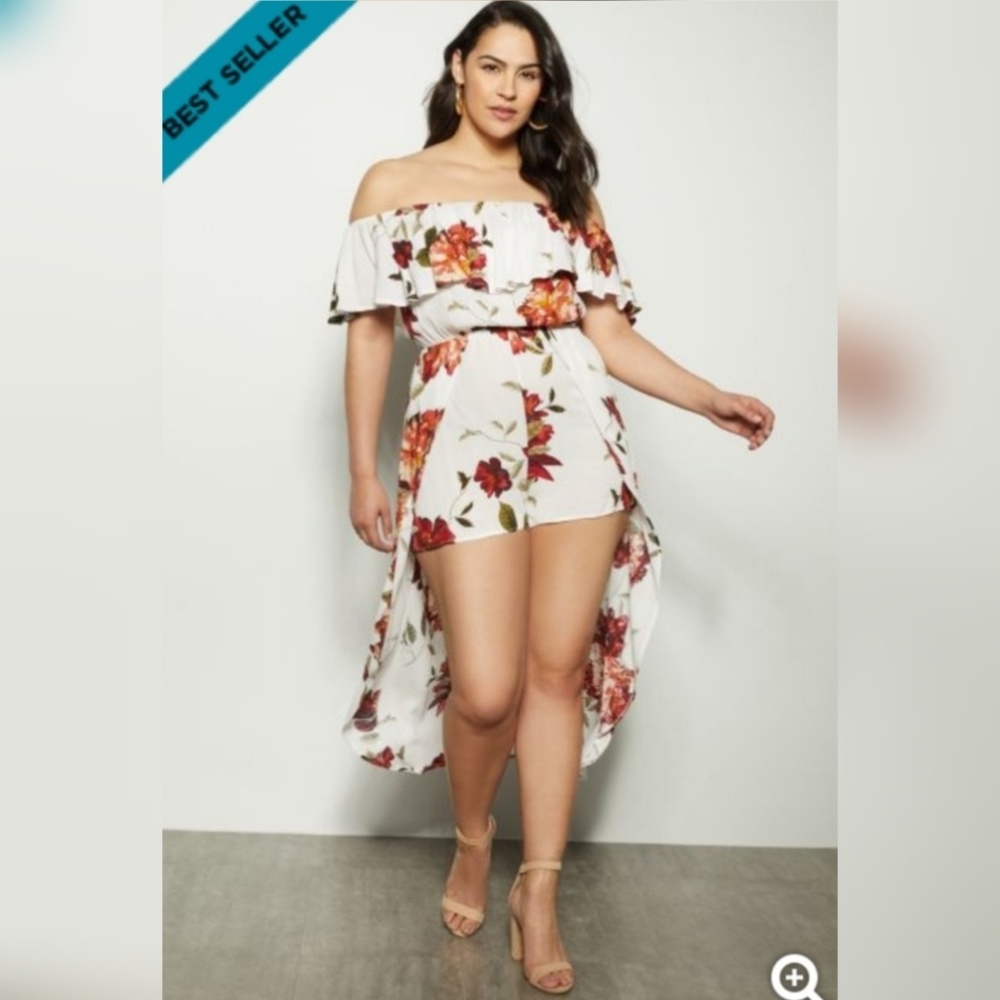 Plus size Floral maxi rompers